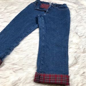vintage LL Bean flannel lined mom jeans